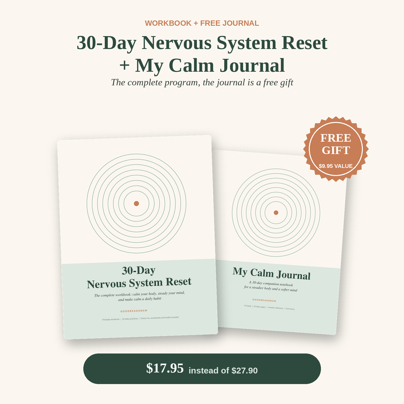 30-Day Nervous System Reset + Free My Calm Journal (Duo)