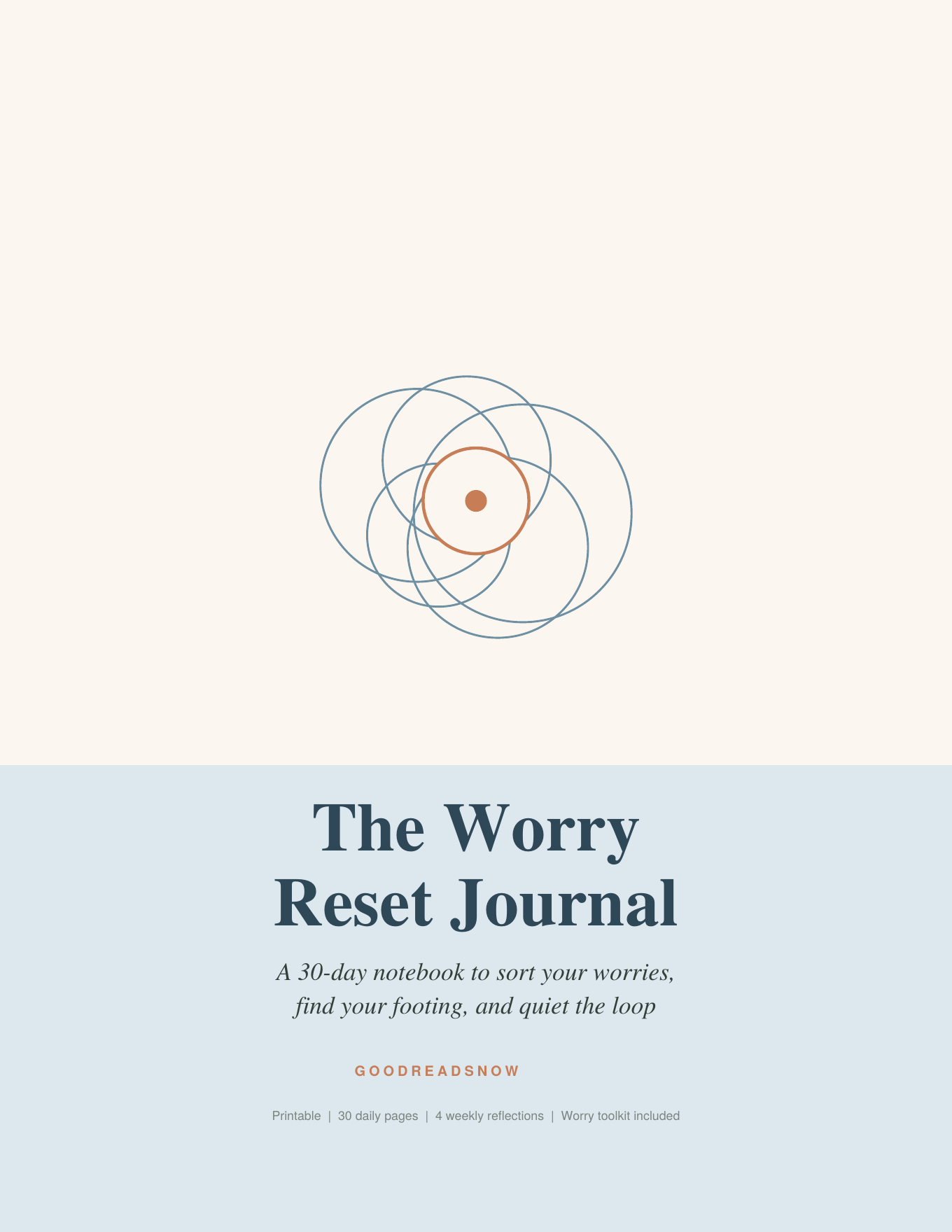 The Worry Reset Journal: 30-Day Companion Notebook (Printable PDF)